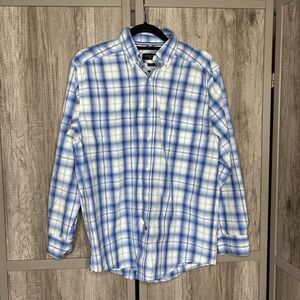 Ariat Men Small Shirt Pro Series Button Down Blue White Long Sleeves Plaid Sz S